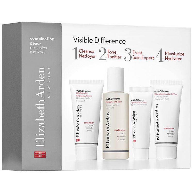 C281085 Elizabeth Arden Visible Difference Starter Kit Gift Set 30ml Exfoliating Cleanser + 50ml Toner + 15ml Skin Serum + 30ml Balancing Lotion – Combination Skin